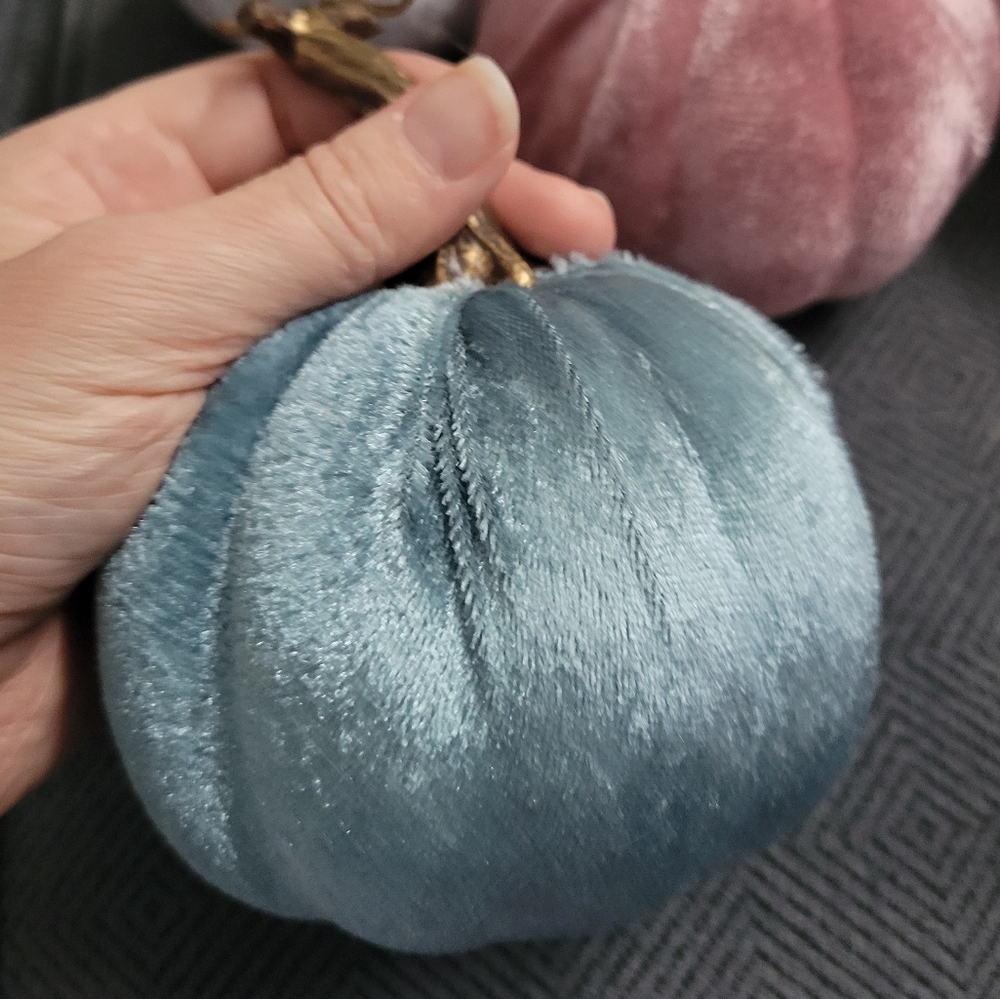 Set of 6 Dollar Tree Velvet Pumpkins - Picture 9 of 9